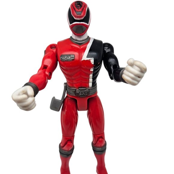 Power Ranger SPD Red & Black Ranger 2004 Bandai 6" Action Figure - Picture 1 of 5